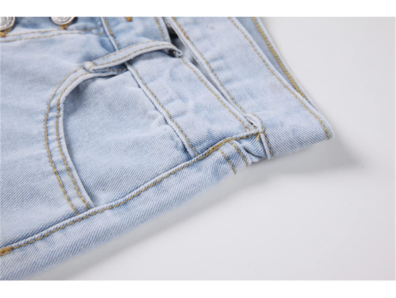 HAIRGAI Women's High Waist Ripped Denim Shorts - Distressed Irregular Hole Design for Summer Fashion, Streetwear & Casual Outfits | Perfect for Beach, Music Festivals & Everyday Wear