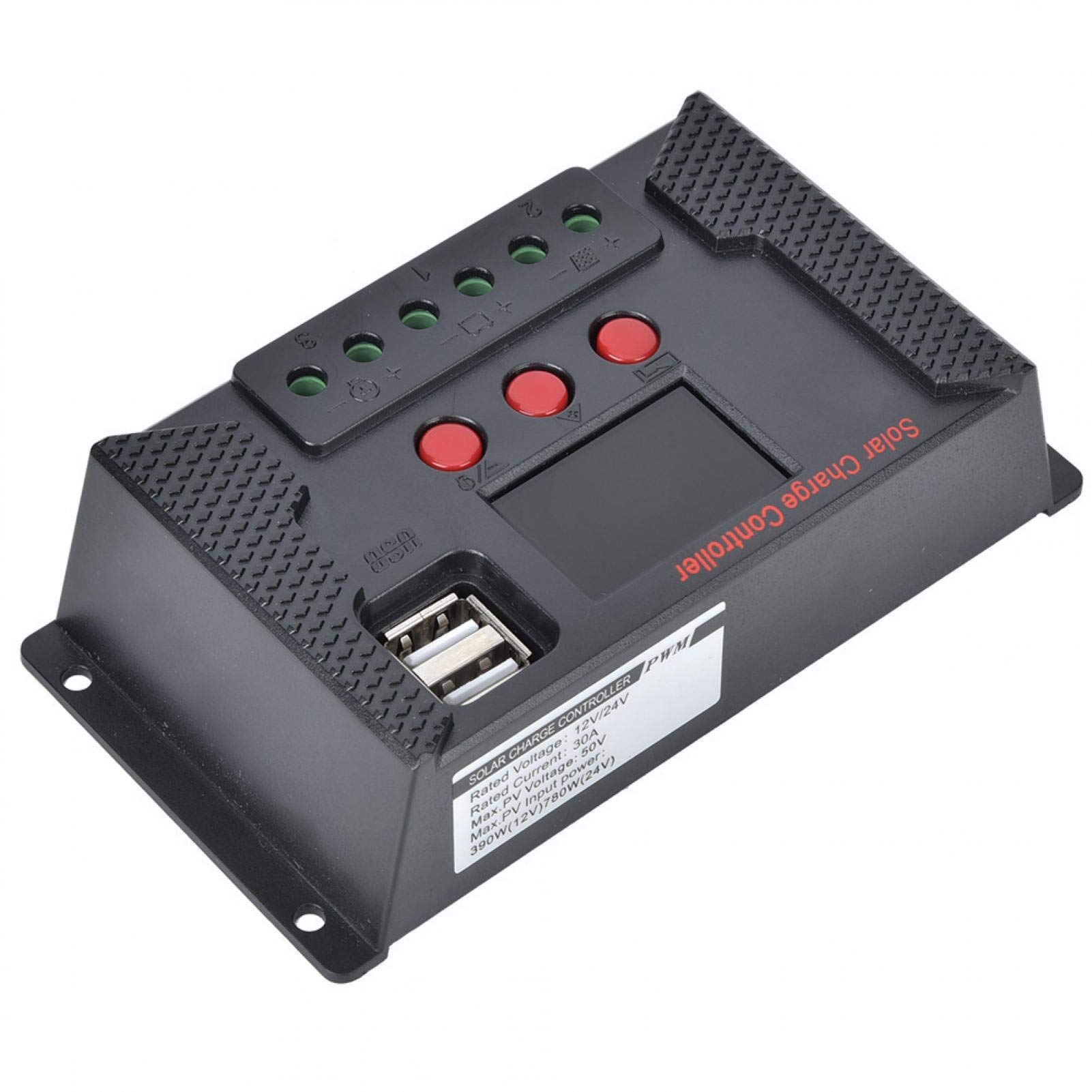 50A Solar Charge Controller with 1.5A USB Output - MPPT Photovoltaic Panel Charger for Lithium Iron & Ternary Polymer Batteries - Perfect for RV, Boat, Off-Grid Solar Systems & Emergency Power Supply