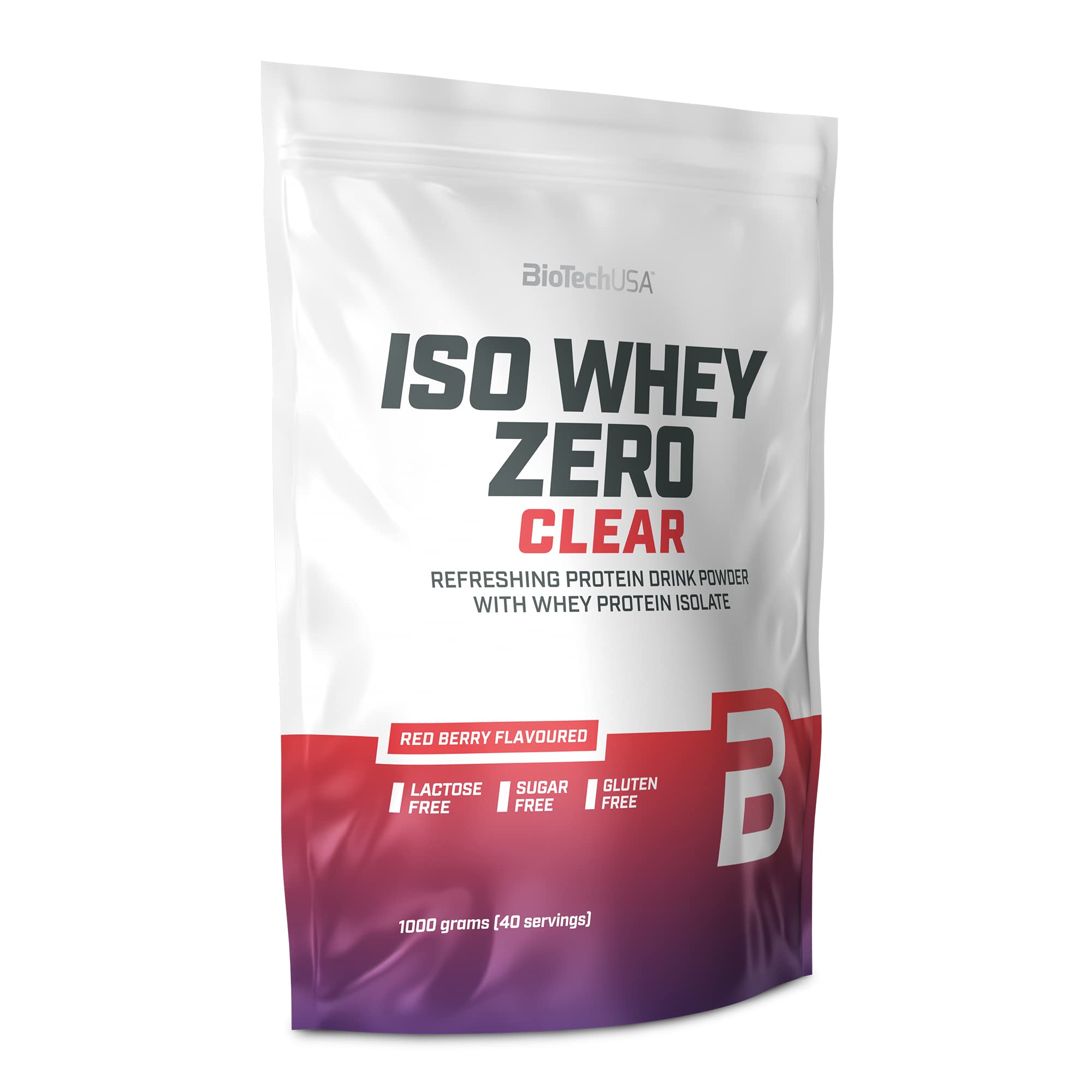 BioTechUSA Iso Whey Zero Clear Protein Powder - Red Berry Flavor, 1000g | Refreshing Whey Isolate for Post-Workout Recovery & Muscle Growth | Perfect for Gym, Fitness & Healthy Lifestyle