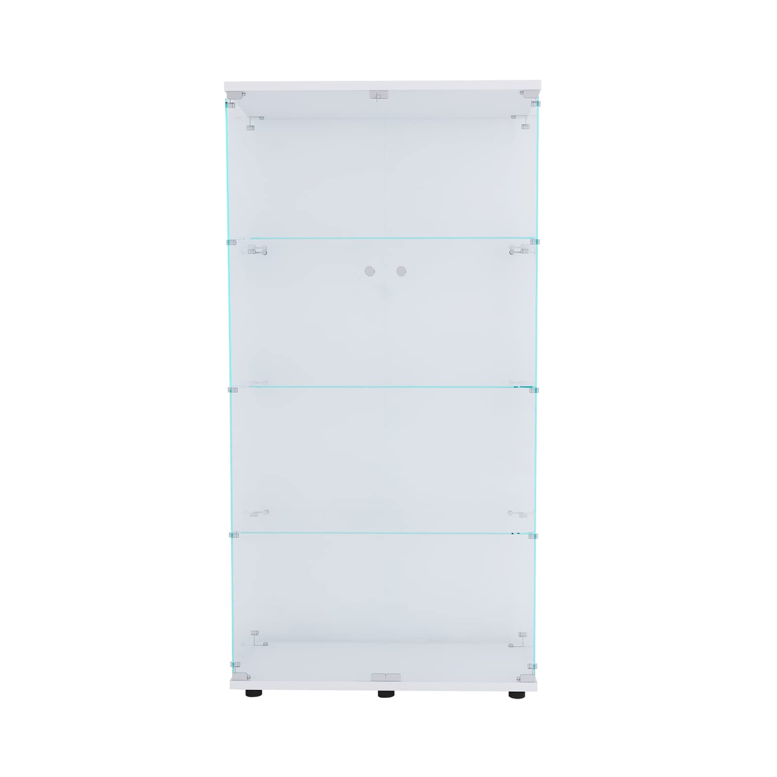 Yoluckea 5.4 Feet Tall Modern Glass Display Cabinet - Floor Standing Curio Cabinet with 4 Shelves & 2 Doors, Clear Glass Storage for Living Room, Bedroom, Study - Perfect for Showcasing Collectibles, Books & Decorative Items - Easy Upgrade Assembly