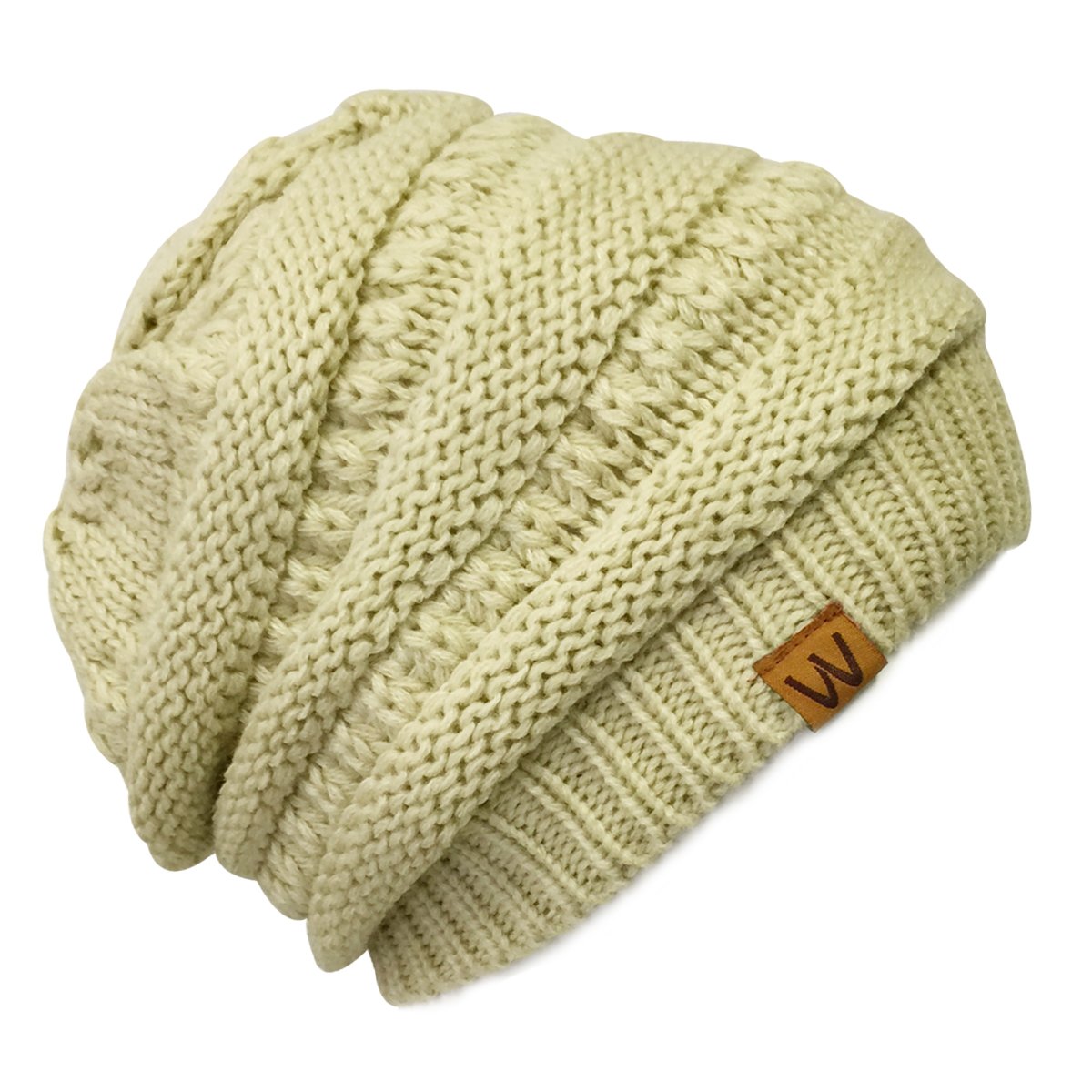 Wrapables Slouchy Winter Beanie Hat Set of 2 - Soft Knit Warm Fleece Lined Beanie for Women & Men - Perfect for Skiing, Snowboarding & Cold Weather Activities
