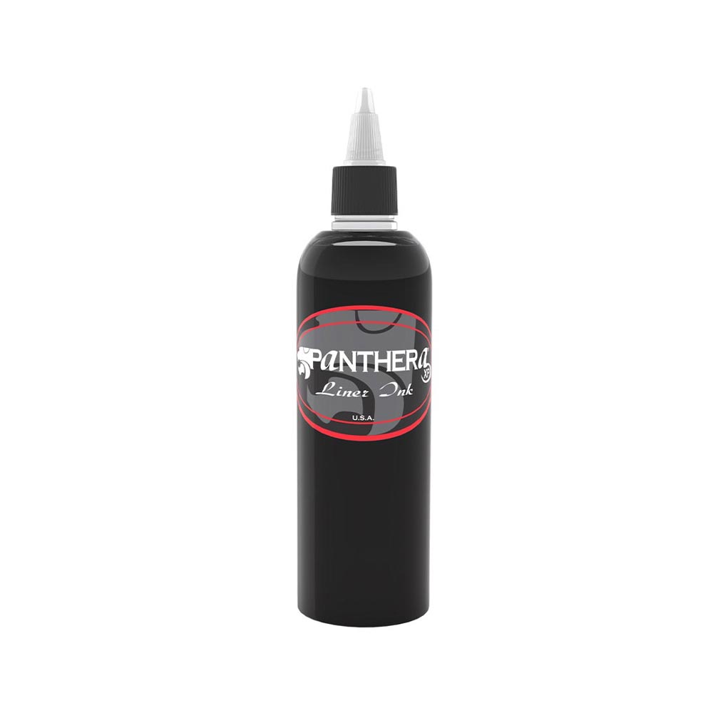 Premium Black Tattoo Ink - Panthera Professional 5oz Bottle - Waterproof & Long-Lasting - Ideal for Tattoo Artists & Body Art Professionals - Perfect for Studio Use & Tattoo Enthusiasts