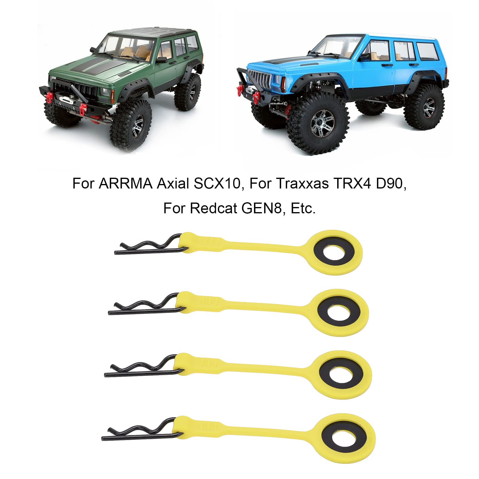 Dilwe 4PCS Universal RC Car Shell Body Fixed Clips - Upgrade Parts for 1/10 Scale Model Cars (Yellow) | Durable Replacement for RC Car Body Shells | Perfect for Off-Road Racing and RC Car Maintenance