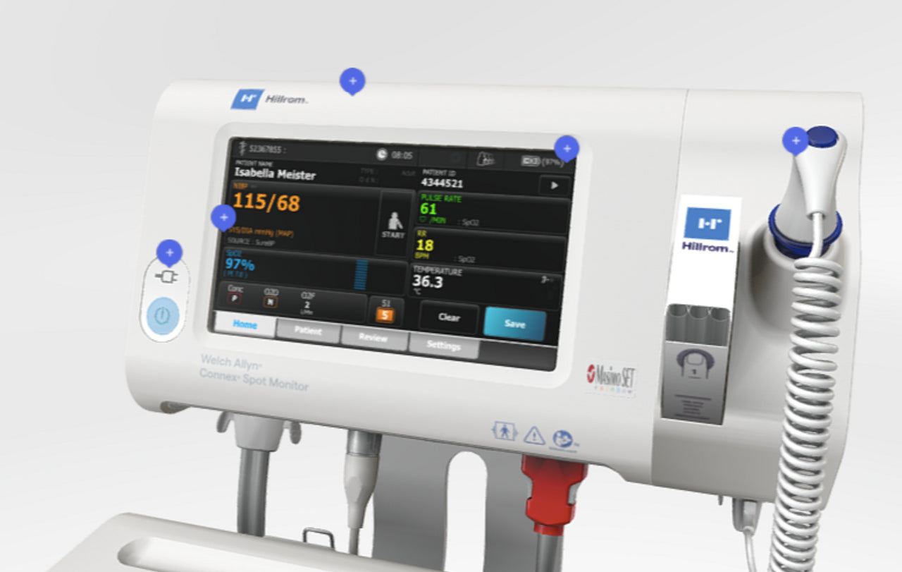 Welch Allyn Connex Spot Monitor - Portable Vital Signs Monitor for Blood Pressure, Pulse Oximetry & Temperature - Ideal for Clinics, Home Healthcare & Emergency Use