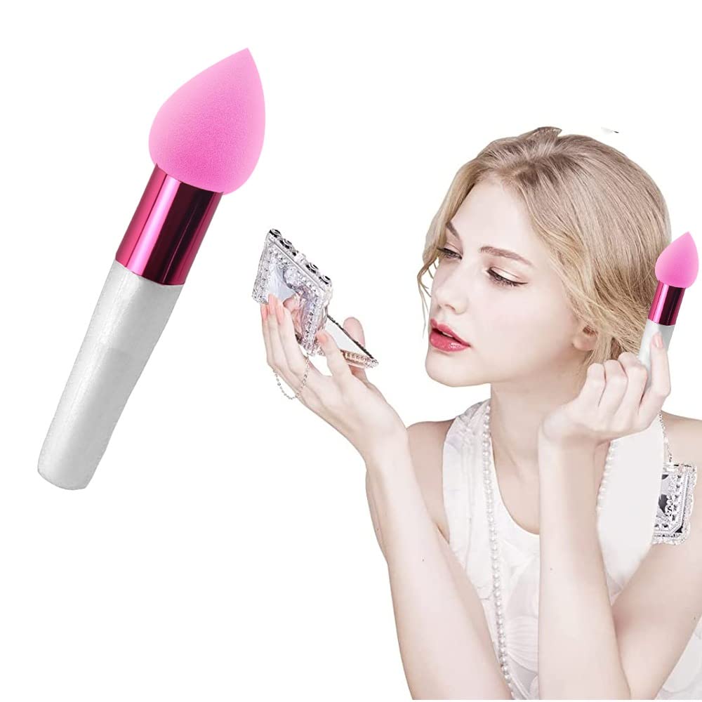 Mini Tandem Sponge Makeup Blender with Handle - Flawless Application for Foundation & Powder