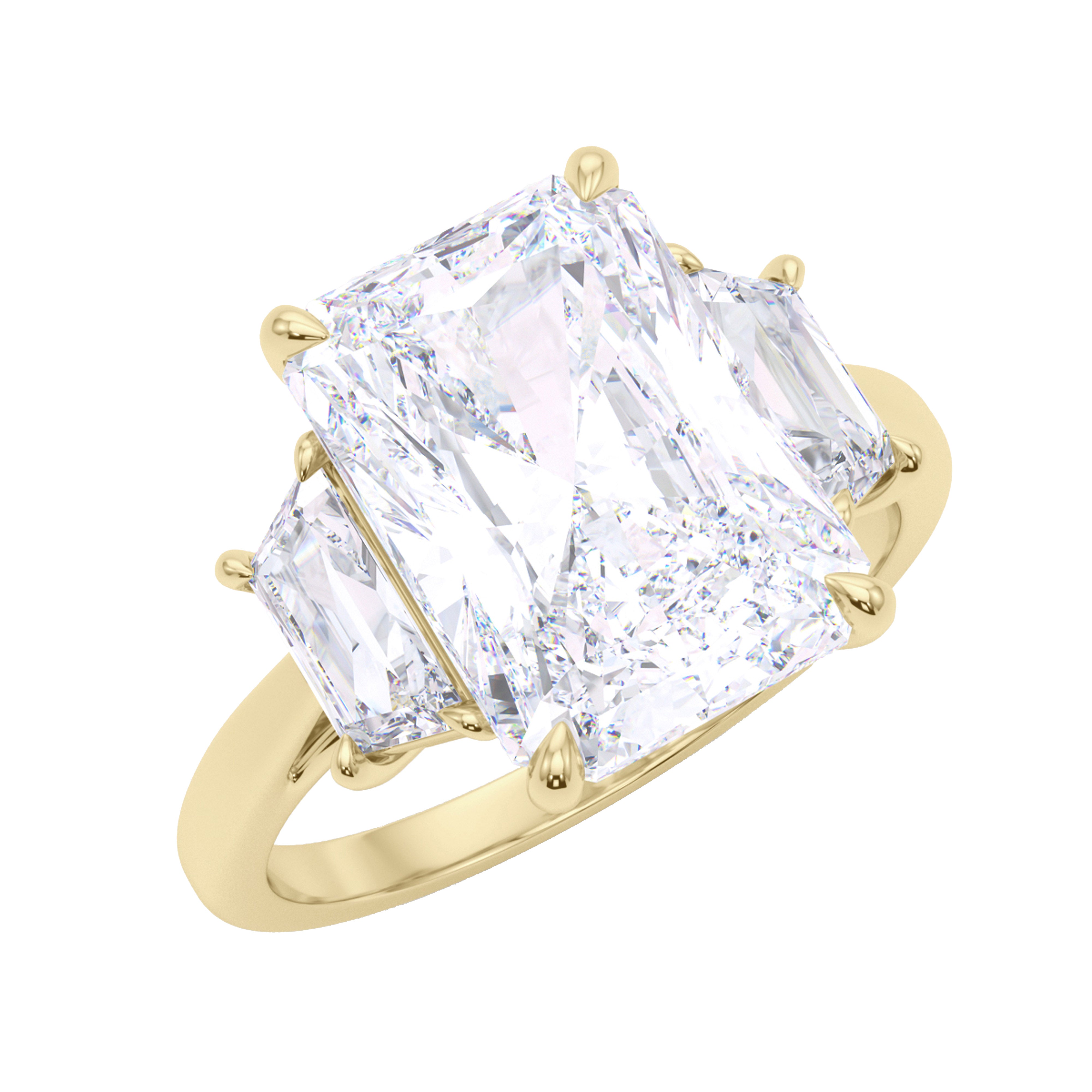 3 Stone Radiant Cut Diamond Engagement Ring for Women - 14K White Gold Wedding Band, Anniversary Gift, Bridal Jewelry for Proposals & Special Occasions