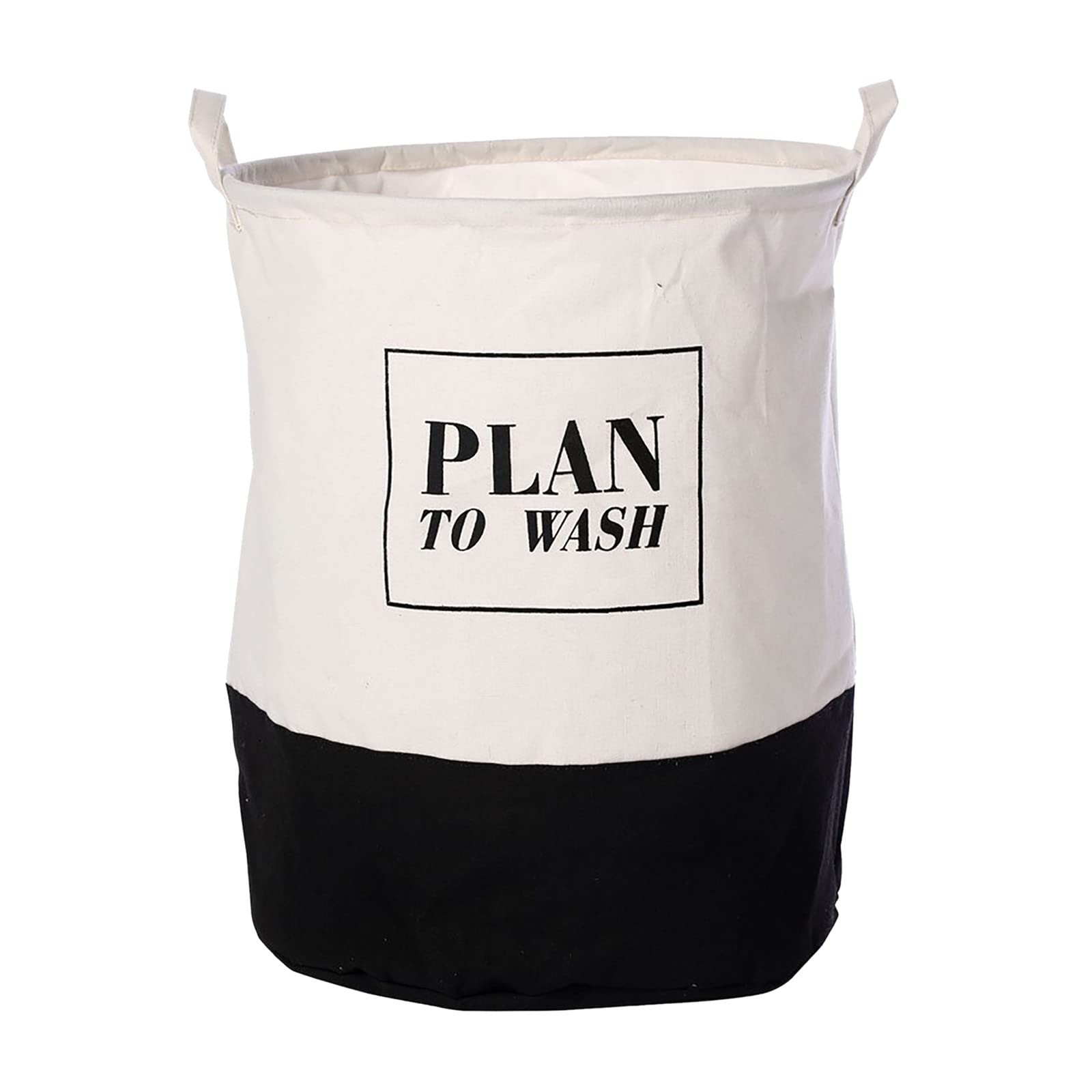 Large Double Color Laundry Basket with Long Handle - 9x9 Inch Freestanding Round Storage Bin for Clothes, Toys & Towels - Waterproof & Durable (Black, One Size) - Perfect for Bedroom, Bathroom & Laundry Room Organization
