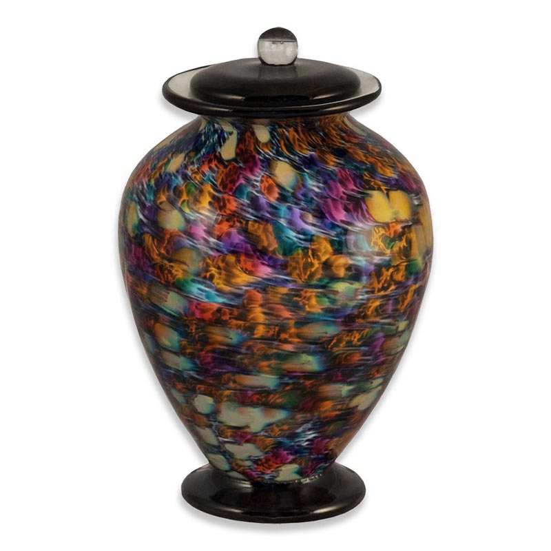 Hand Blown Glass Cremation Urn for Adults - Elegant Amato Desert Design - Memorial Keepsake for Ashes - Perfect for Home Display or Scattering Ceremonies