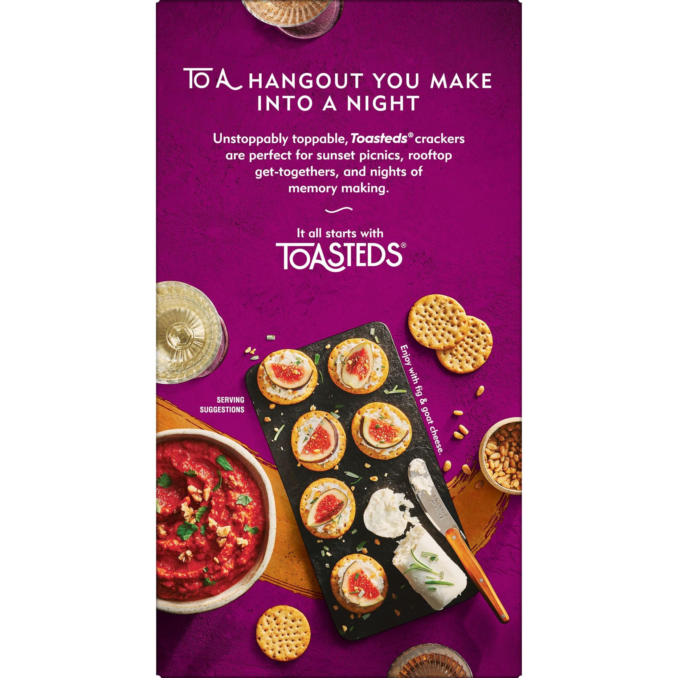 Toasted Harvest Wheat Crackers - 6 Pack | Healthy Party & Lunch Snacks | Perfect for Office, School & Picnics