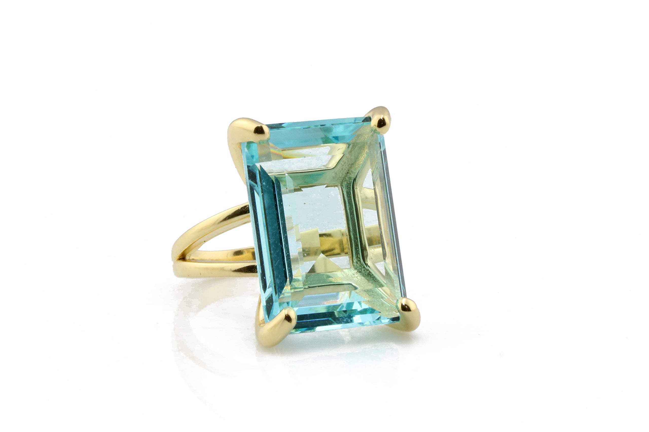 Handmade Anemone Blue Topaz Ring - Elegant Statement & Birthstone Jewelry for Women - Customizable Fashion Ring Gift for Birthday, Bridesmaid, Wedding & Anniversary - Perfect for Evening Parties, Date Nights & Special Occasions