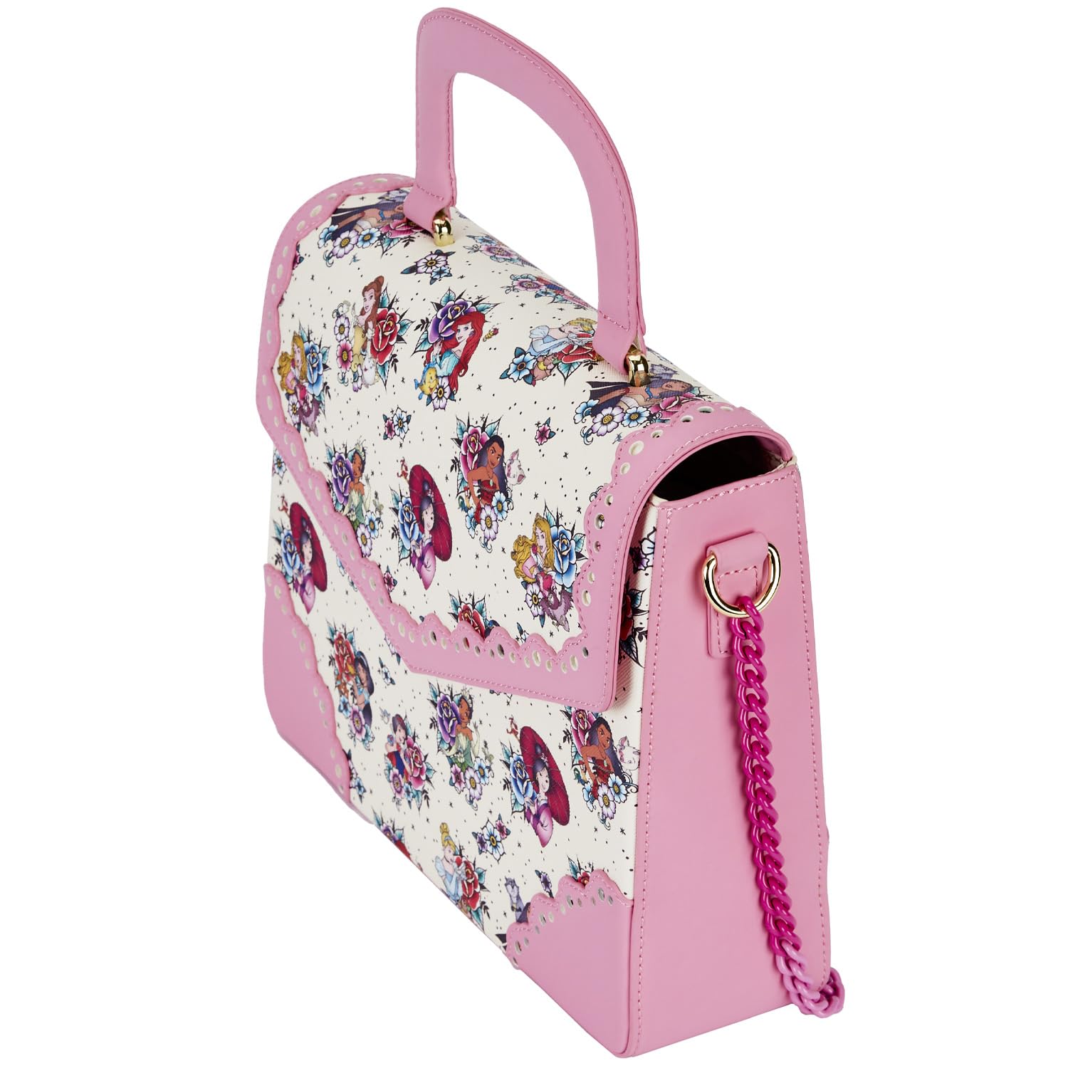 Disney Princess Tattoo Print Crossbody Bag - Loungefly AOP Mini Backpack for Women | Perfect for Theme Parks, Cosplay & Disney Fan Accessories
