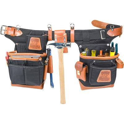 Black Adjustable Nylon Tool Belt Set 9850 - Heavy Duty Work Belt for Carpenters, Electricians & DIY Projects - Perfect for Construction, Home Renovation & Workshop Use