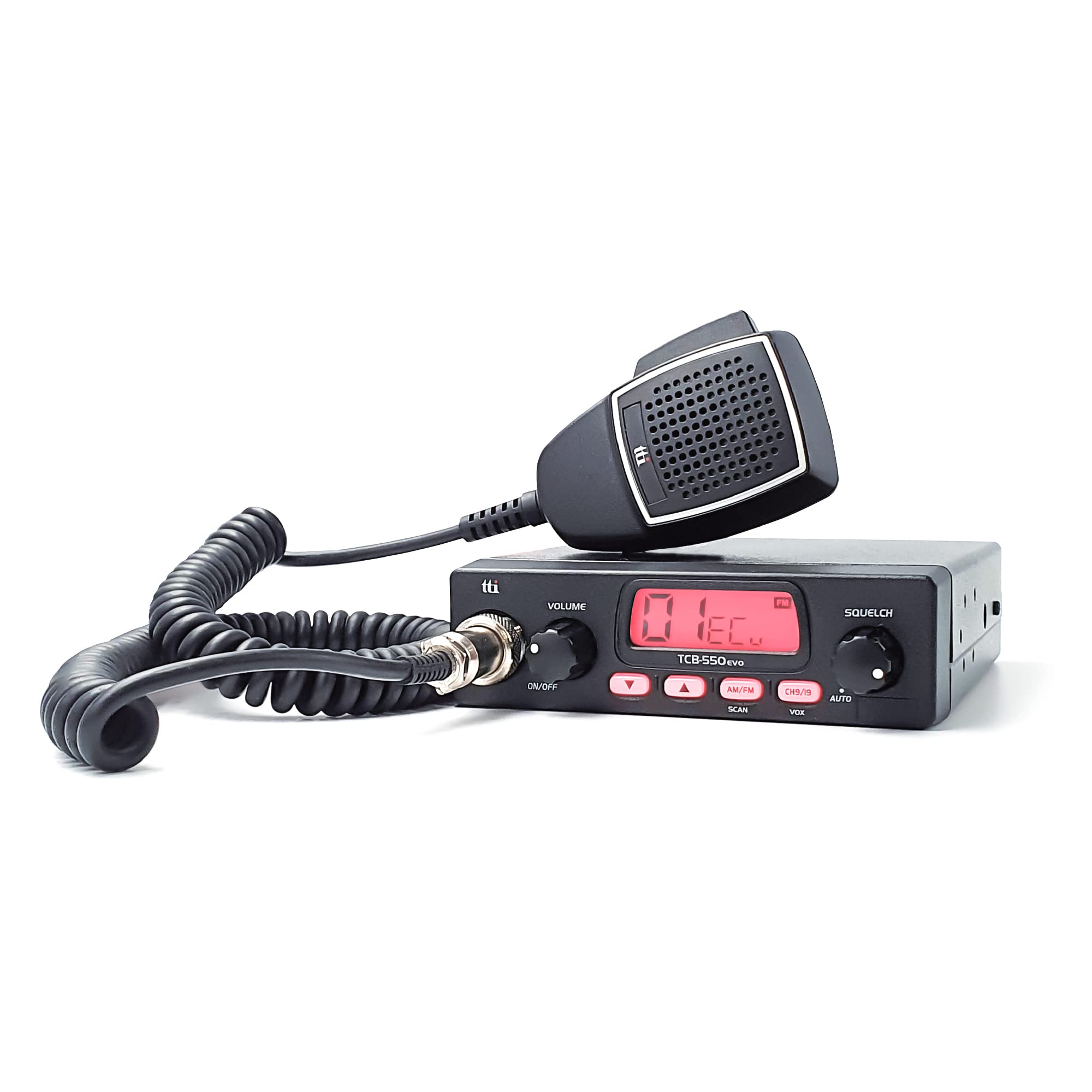 TTi TCB-550 EVO Professional CB Radio with DSS, VOX, NB Filter, Scan Function & Multicolor Display - 12-24V Power - Perfect for Truckers, Off-Road Adventures & Emergency Communication