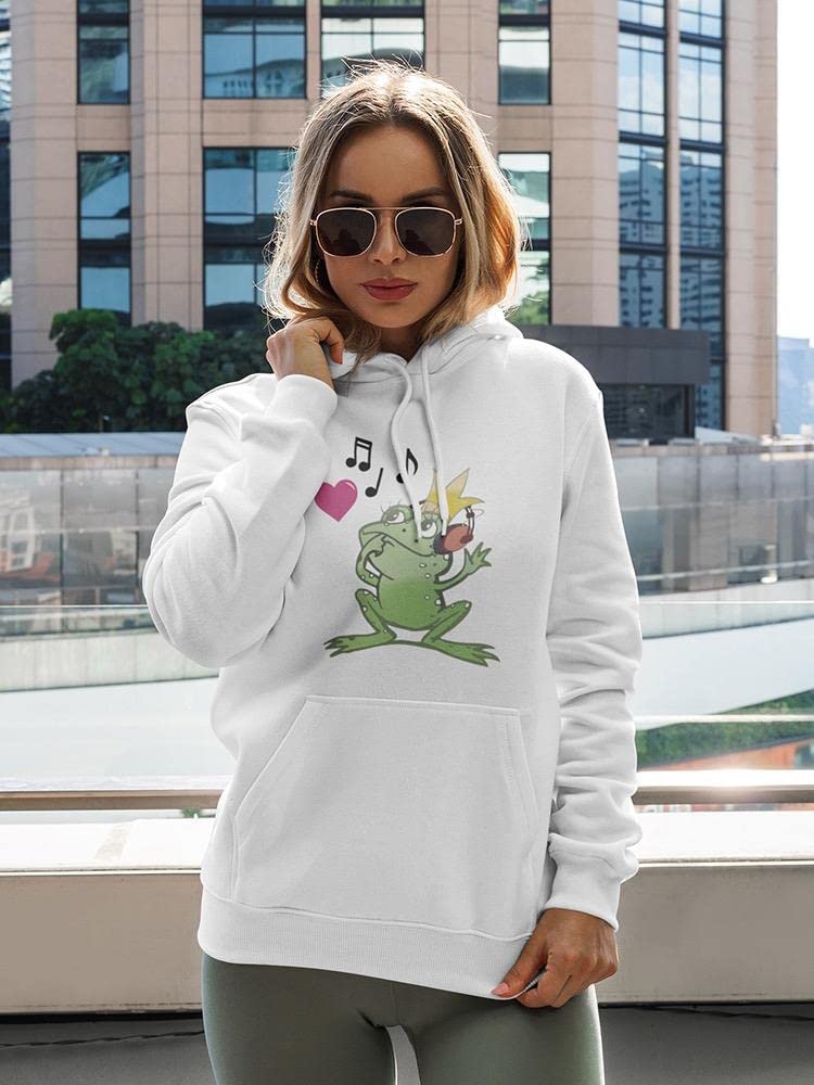 Smartprints Frog With Headphones Hoodie for Women - Cute Cartoon Animal Sweatshirt | Perfect for Casual Wear, Gifts & Street Fashion