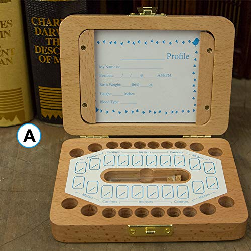 XIOASI Wooden Baby Tooth Keepsake Box with Photo Slot - Deciduous Teeth Storage Case for Kids, First Tooth Organizer & Memory Box - Perfect for Baby's First Tooth, Childhood Mementos & Photo Display