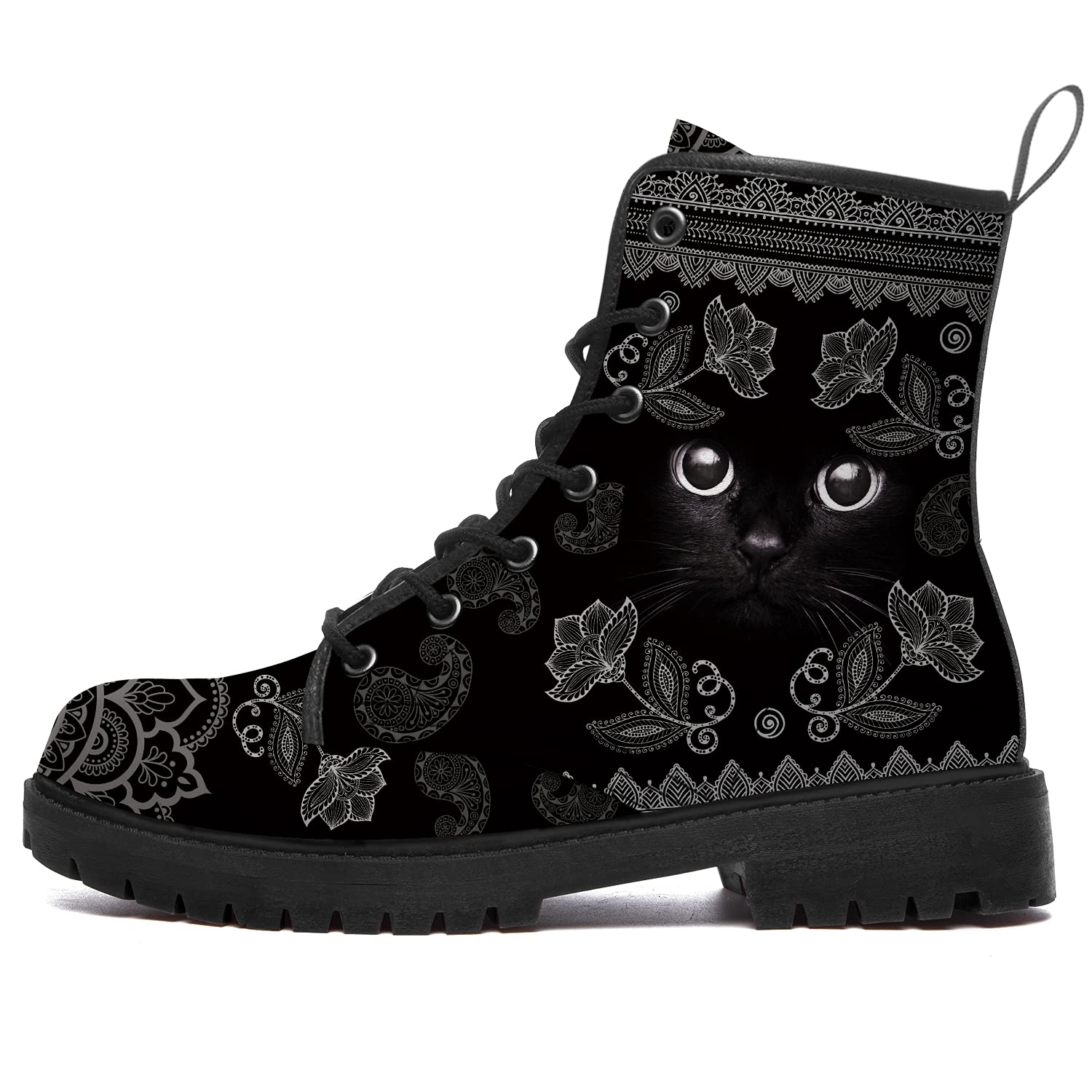 Waterproof Combat Boots for Women & Men - Round Toe Ankle Boots with Low Heel & Lace Up Design - Durable Work Shoes for Outdoor, Hiking & Casual Wear
