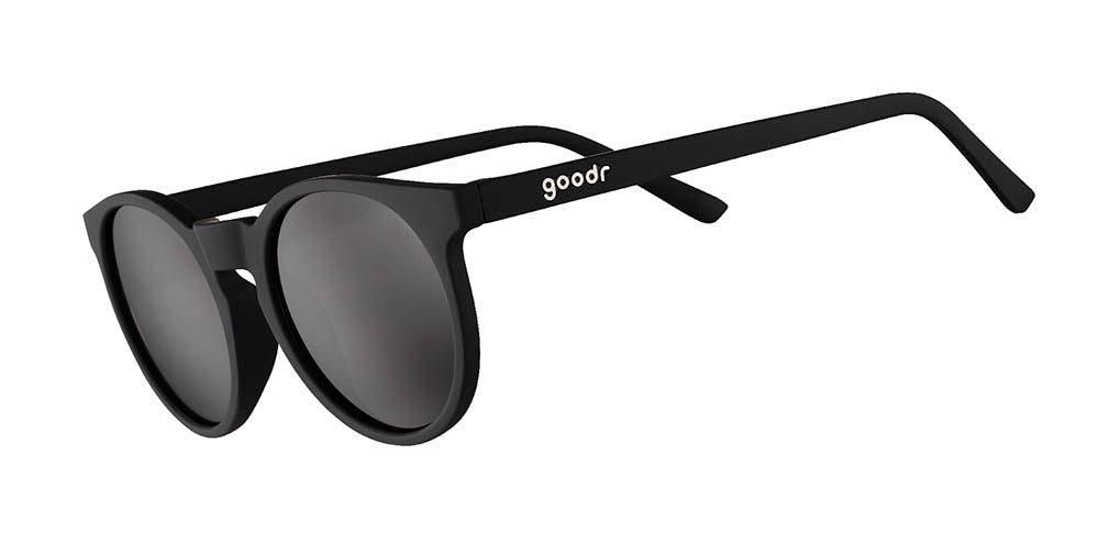 goodr Circle G Sunglasses - Polarized Aviator Style in Obsidian Black | UV Protection for Running, Cycling & Outdoor Activities