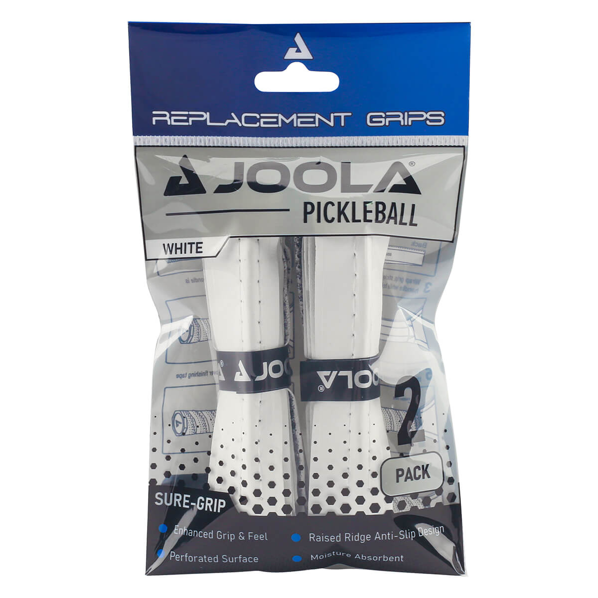 JOOLA Replacement White Ridge Grip (2 Pack) - Premium Ping Pong Paddle Handle Grip for Table Tennis Players | Perfect for Training & Competitive Matches