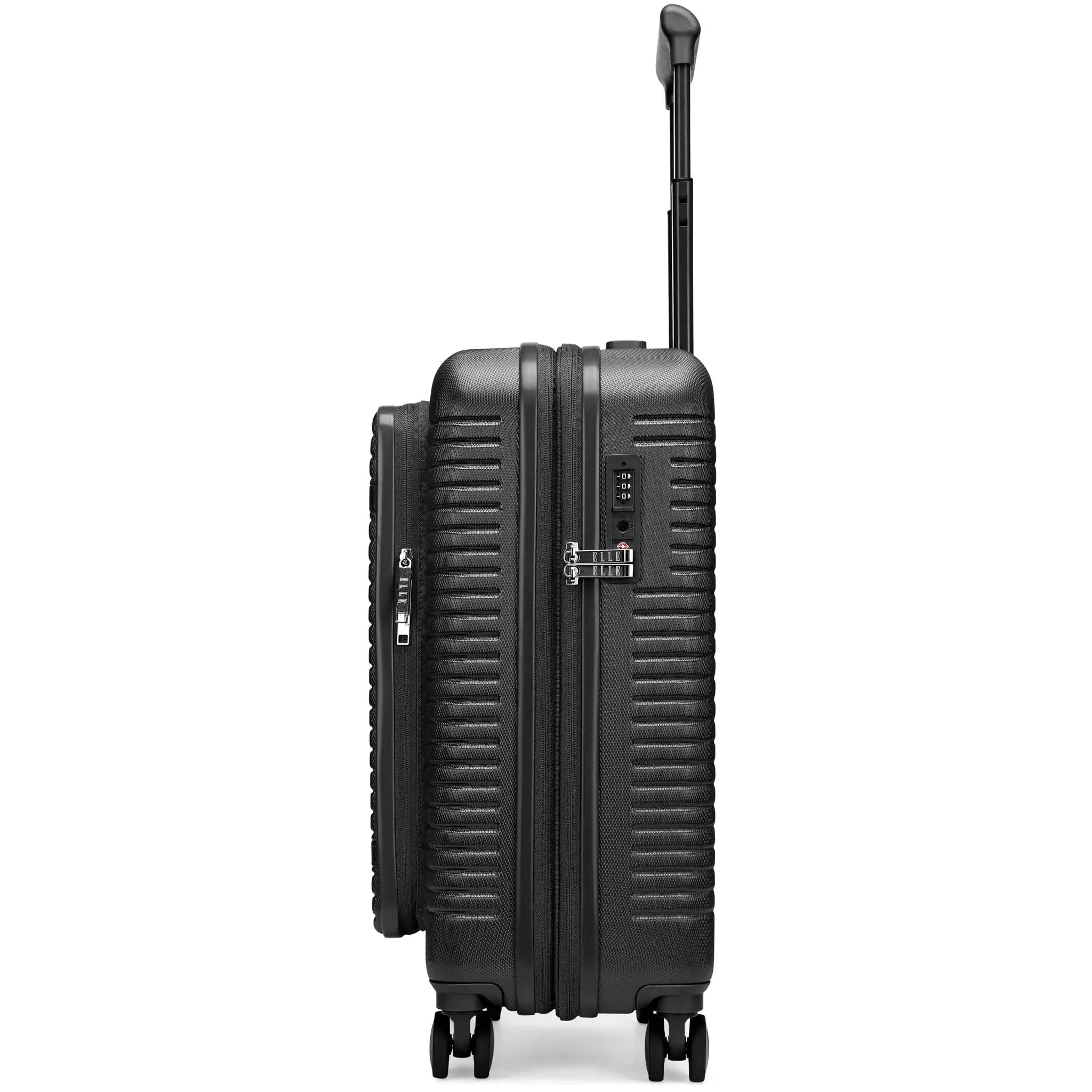 Expandable Carry-On Suitcase with Front Laptop Pocket - Lightweight Luggage for Travel & Business Trips - Perfect for Airplane, Train & Weekend Getaways