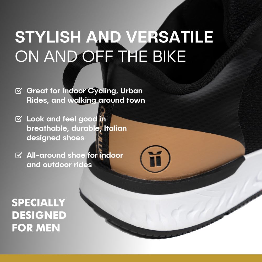 Tommaso Men's SPD Cycling Shoes for Indoor & Road Biking - Gravel Bike Shoes with Pre-Installed Cleats - Comfortable Walkable Design for Gym, Commuting & Outdoor Cycling