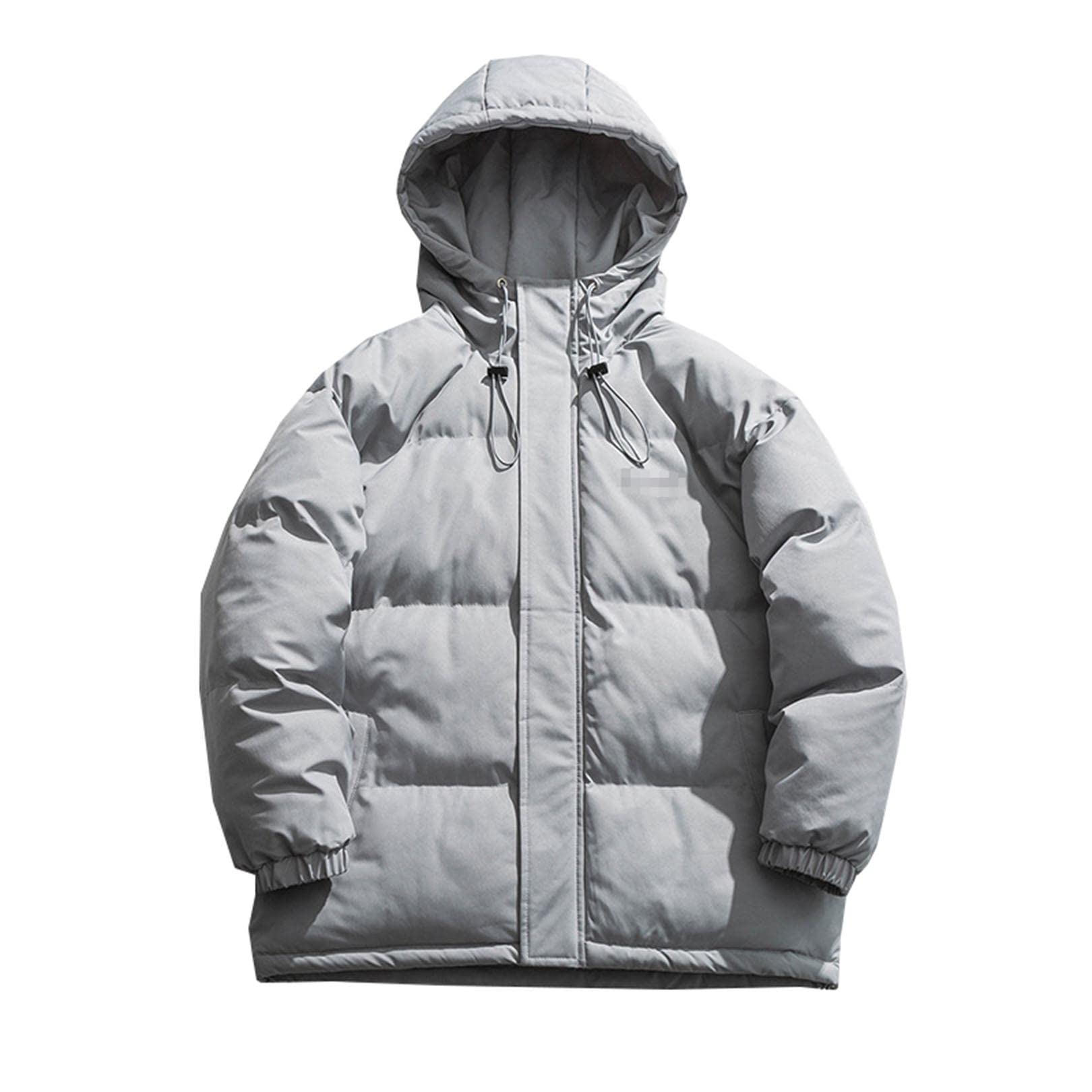 WNG Men's Winter Hooded Cotton Jacket - Korean Style Warm Casual Loose Coat for Men (XL, Blue) - Perfect for Outdoor Activities, Daily Wear & Cold Weather Protection