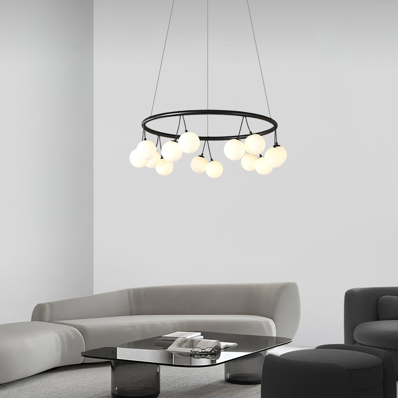Heronia Crystal Chandelier - Elegant Modern Ceiling Light Fixture for Dining Room, Living Room & Bedroom | Perfect for Home Decor & Wedding Venues
