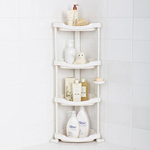 4-Tier Adjustable Corner Shower Caddy - Rustproof Bathroom Organizer with Suction Cups for Shampoo, Conditioner & Toiletries - Perfect for Small Showers, Apartments & Dorm Rooms