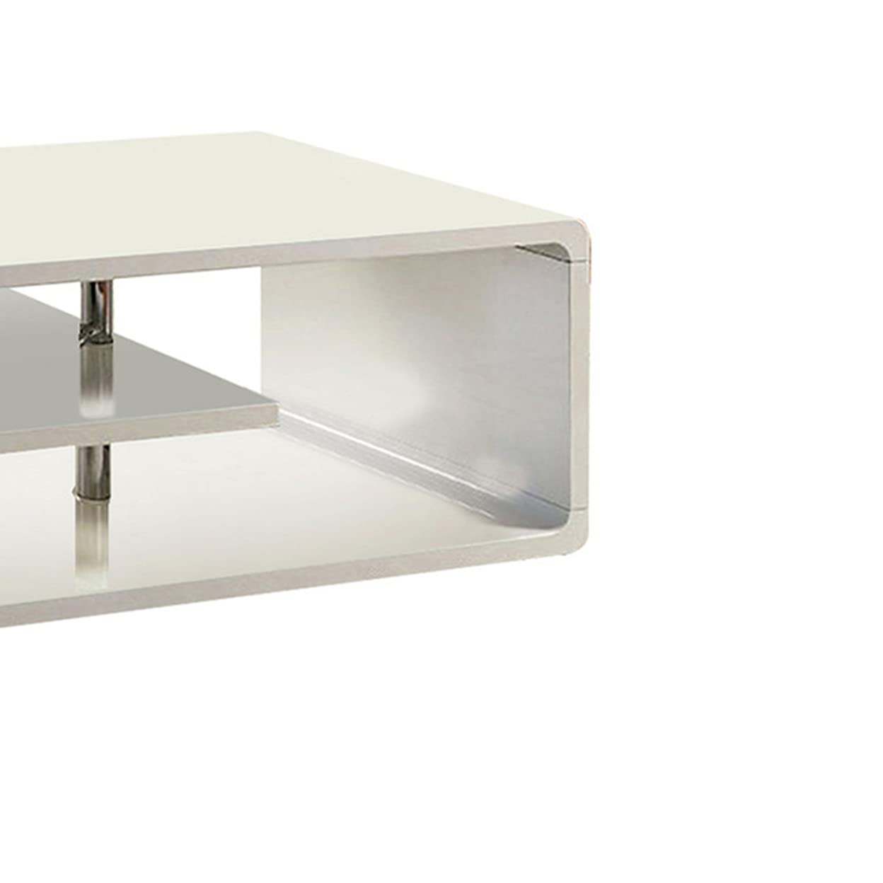 Furniture of America Ninove I White High Gloss Coffee Table - Modern Living Room Centerpiece for Home Decor & Entertainment Spaces