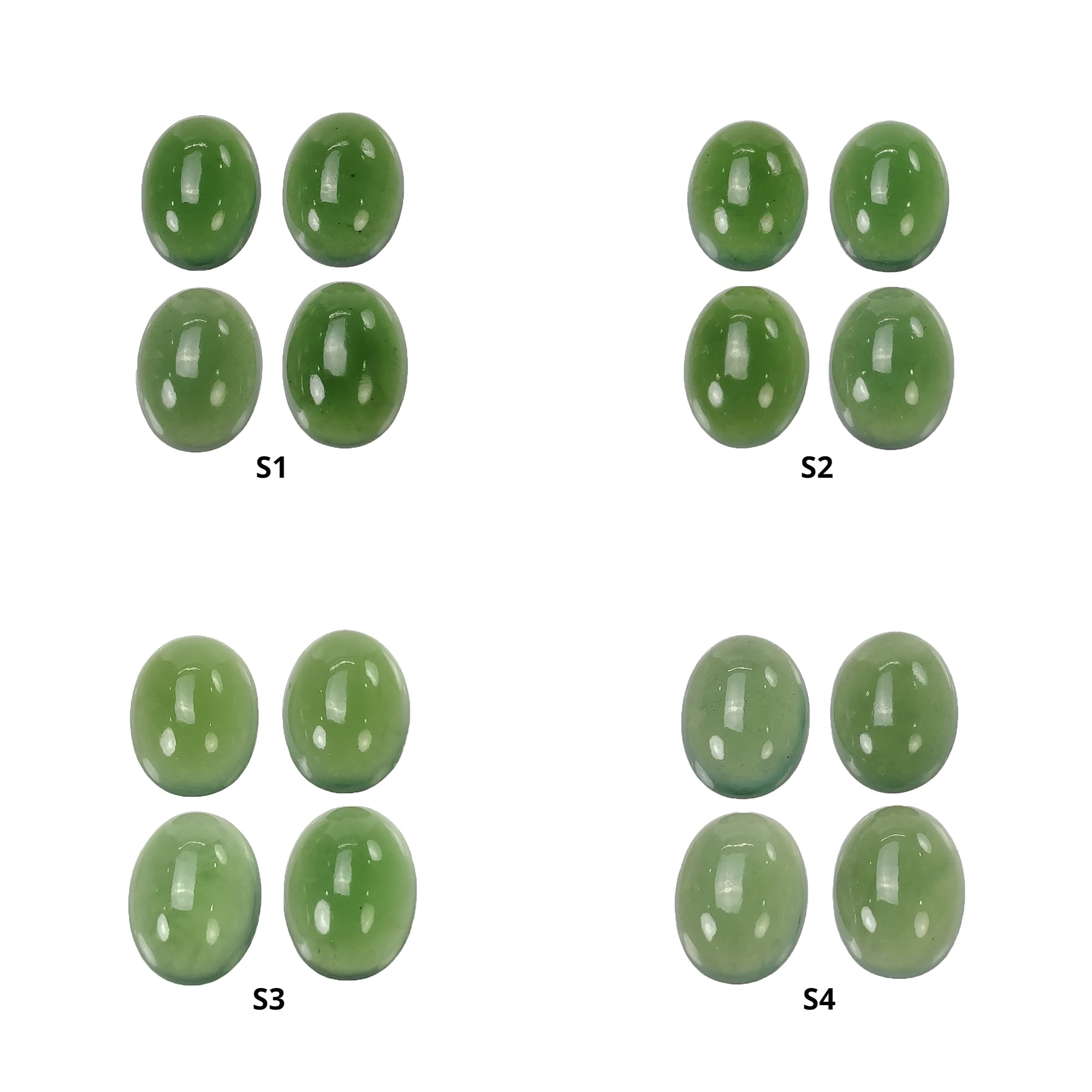 Natural Untreated Green Serpentine Gemstone Cabochon - 20x15mm Oval Antigorite Serpentine (4pcs Set) for Jewelry Making, Wire Wrapping & Healing Crystals