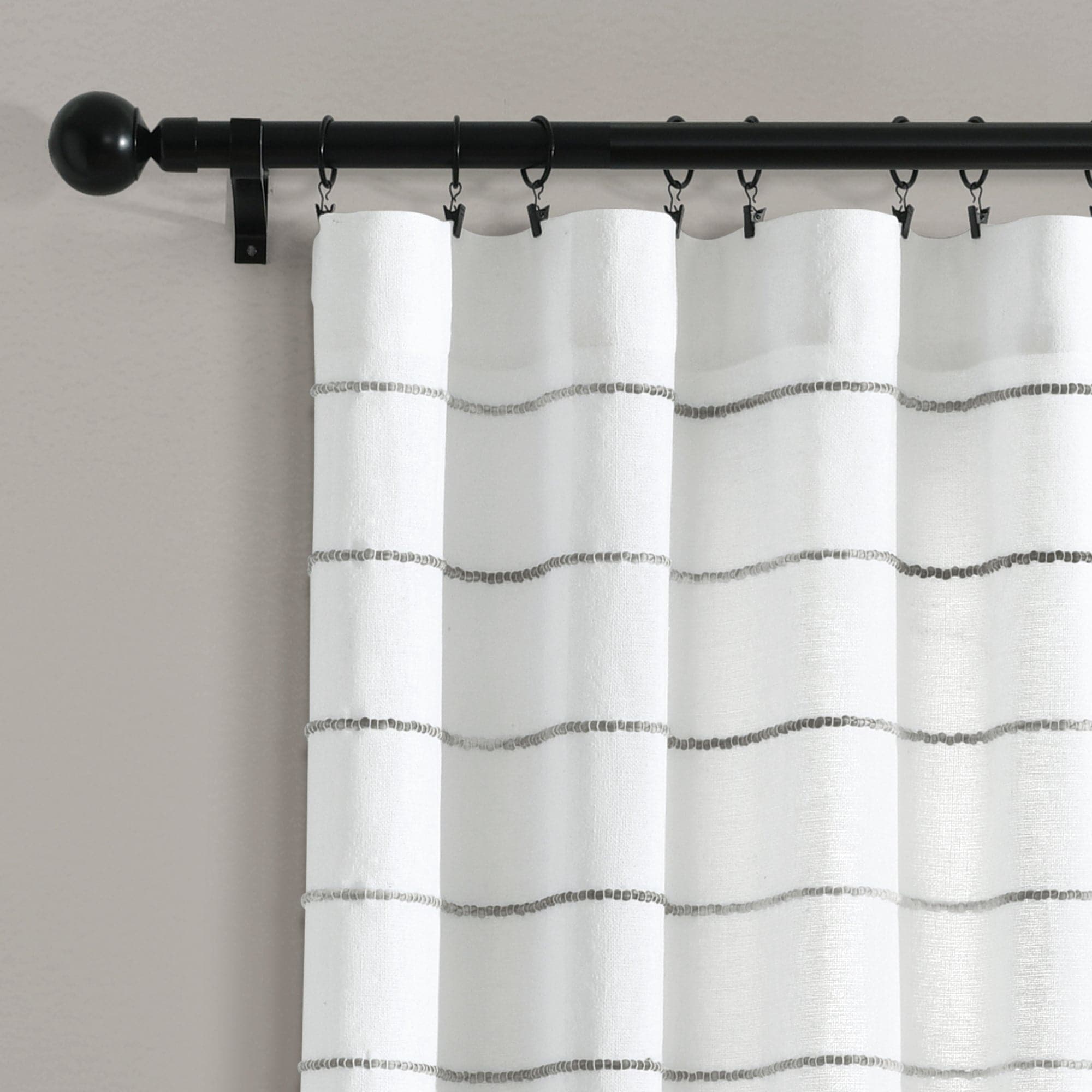 Ombre Stripe Yarn Dyed Recycled Cotton Blend Window Curtain Panel Set - Eco-Friendly Home Decor for Living Room & Bedroom