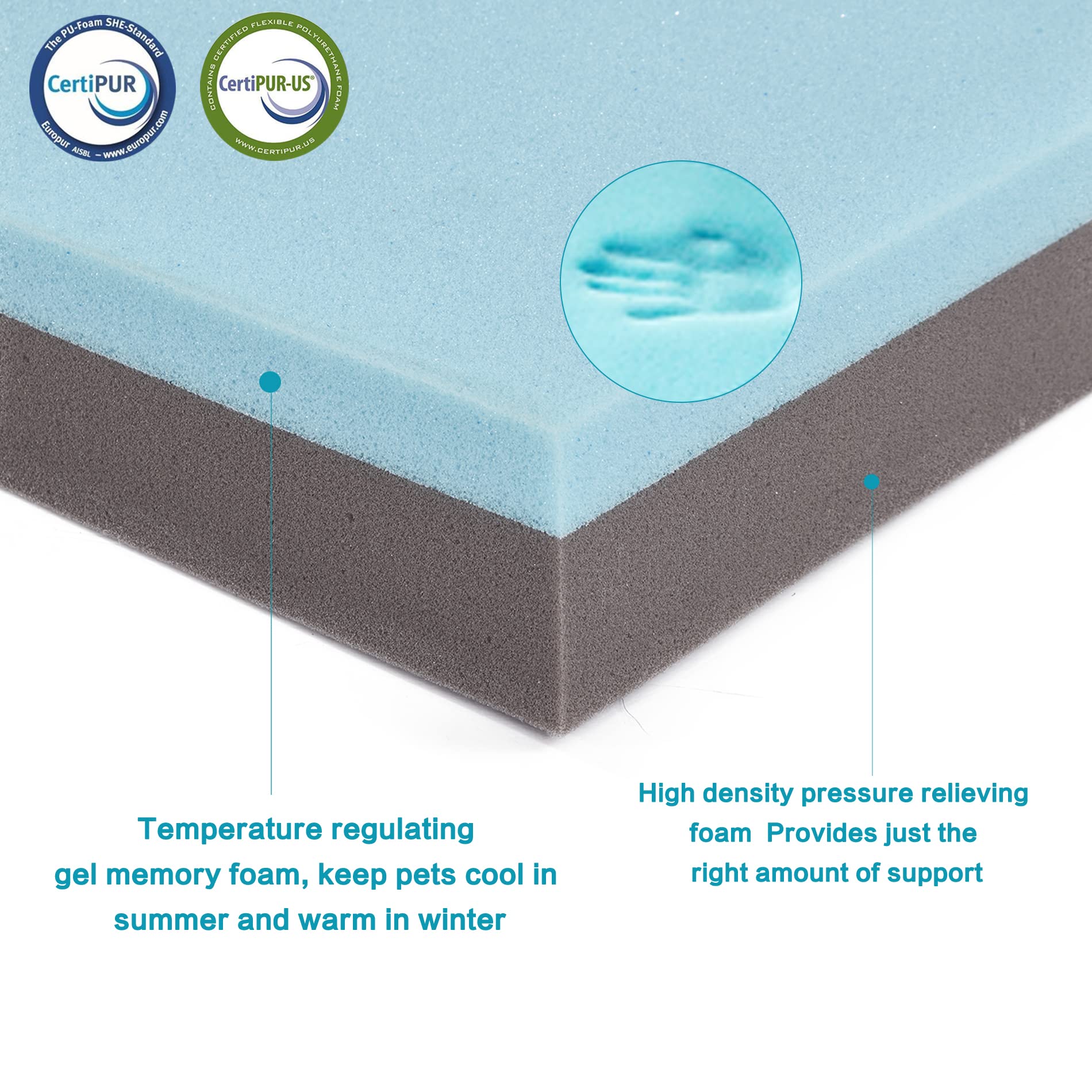 **Orthopedic Memory Foam Dog Bed for Large Dogs – Jumbo Washable Pet Bed with Cooling Gel, Removable Cover & Waterproof Lining – Perfect for Crates, Kennels & Home Comfort**