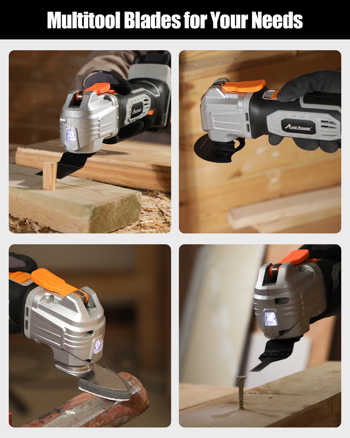 **AVID POWER 112-Piece Oscillating Saw Blade Set – Quick Release Multi-Tool Blades with Sandpapers for Cutting Metal, Wood & Plastic – Universal Fit for Most Oscillating Tools – Perfect for DIY, Renovation & Professional Projects**