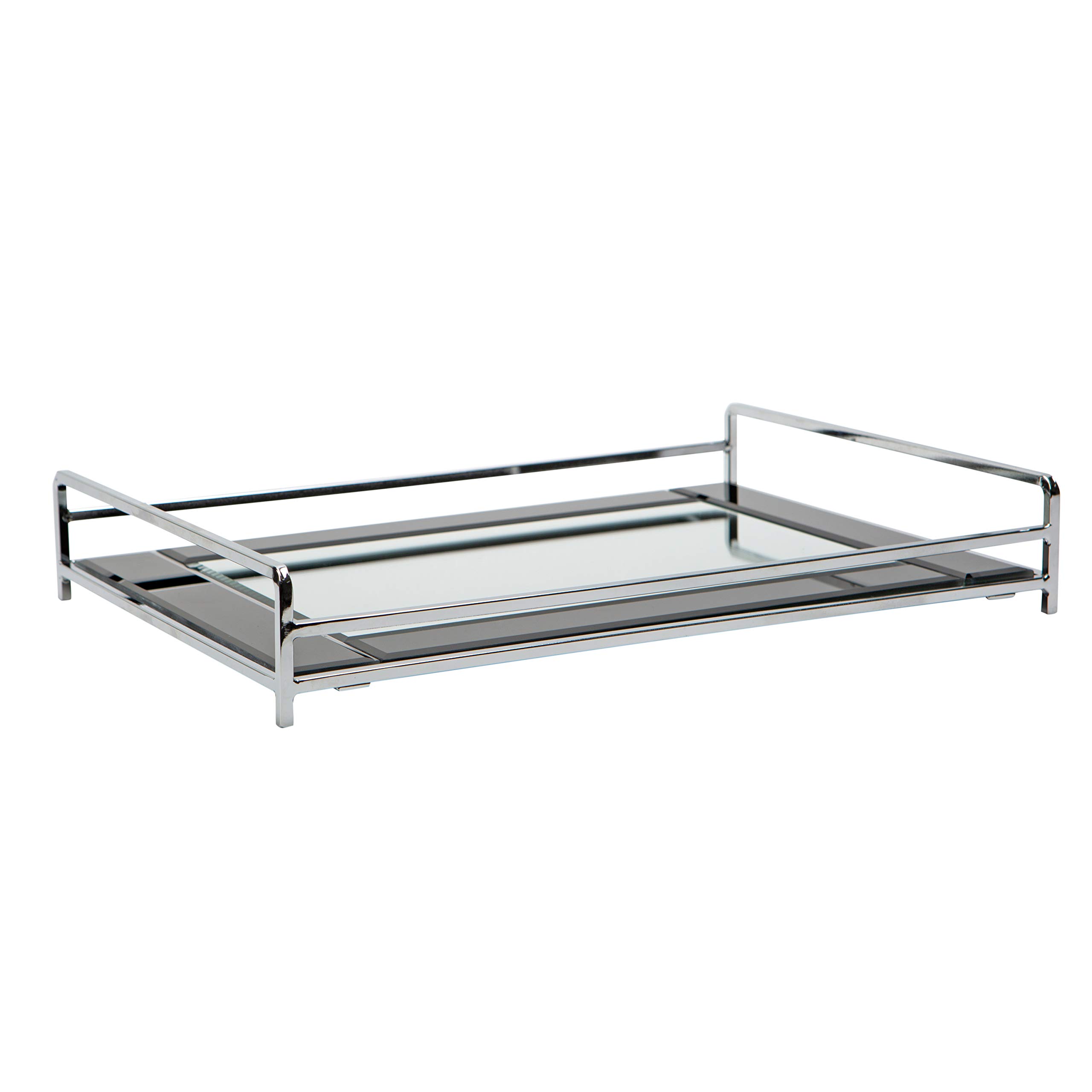 Elegant Black Mirrored Vanity Tray - Jewelry & Cosmetic Organizer for Dresser, Desk, Bathroom | Perfect for Perfume Display & Home Decor