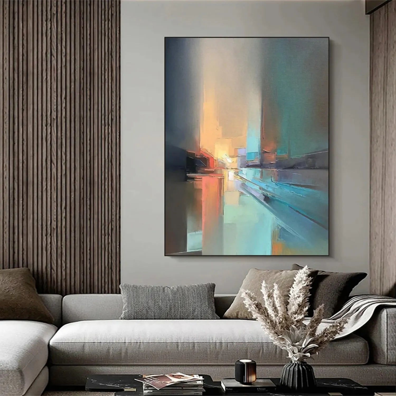 Abstract Painting #AB 204 - Modern Wall Art for Living Room, Bedroom & Office Decor | Large Canvas Artwork for Home & Commercial Spaces
