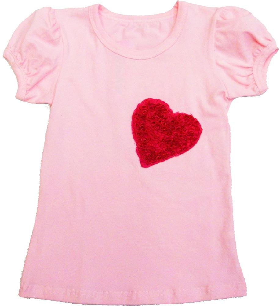 Girl's Pink Heart Print T-Shirt - Cute Casual Top for Kids, School, Playdates & Family Outings
