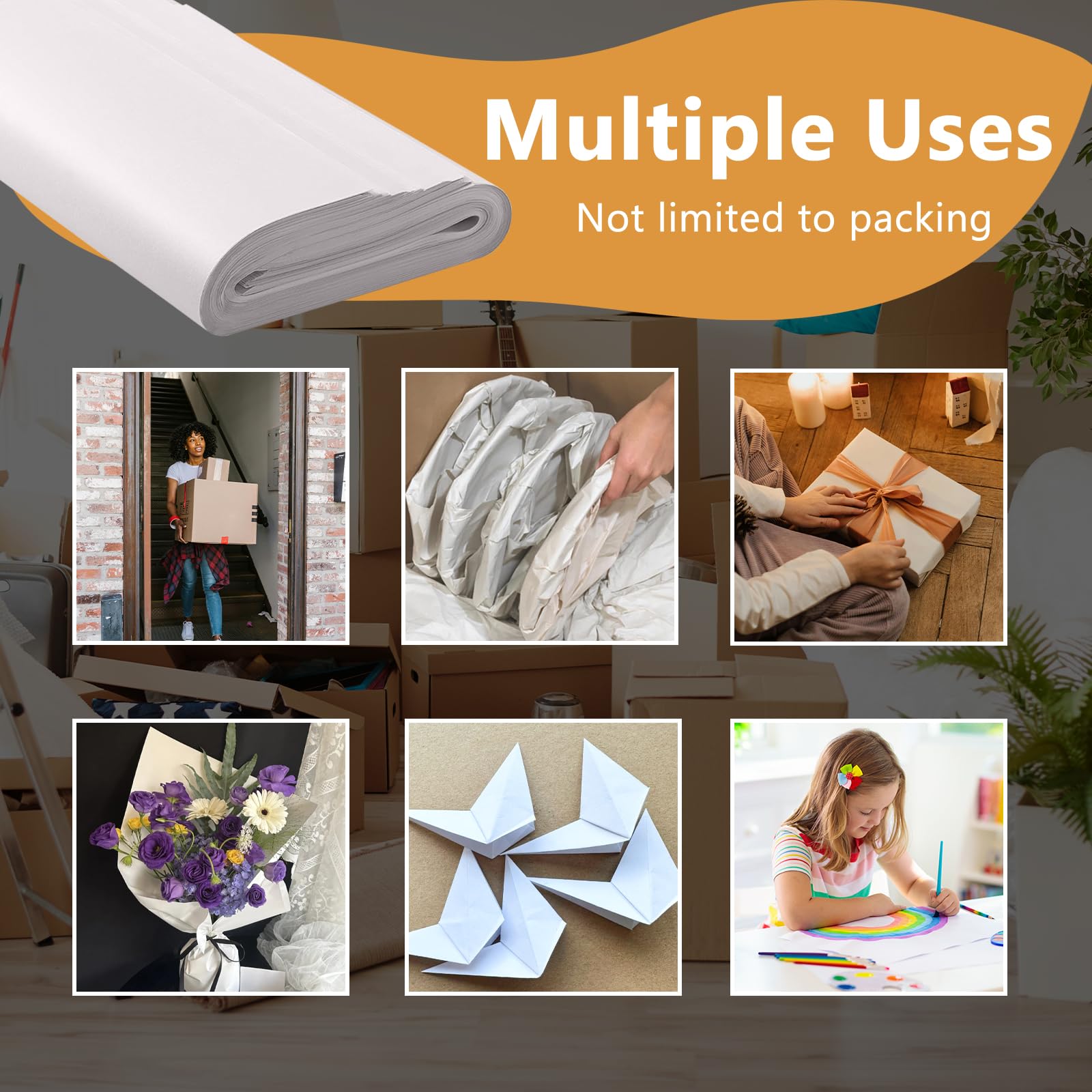 Premium Packing Paper for Moving - 150 Large Sheets (27.5