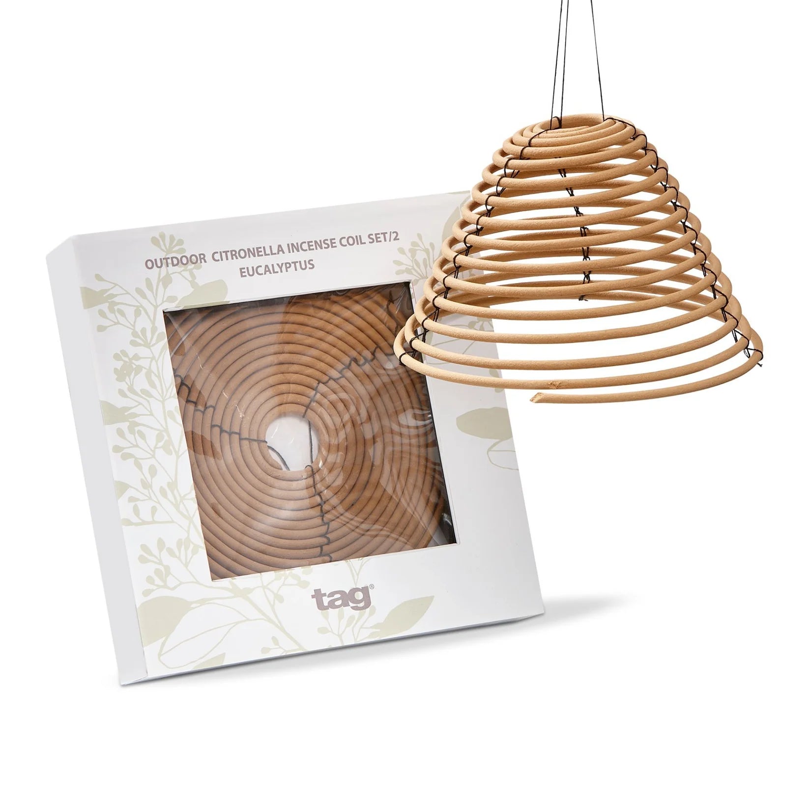 Natural Citronella Incense Coils for Outdoor Use - Mosquito Repellent (Set of 2) - Perfect for Patio, Camping & Backyard BBQs