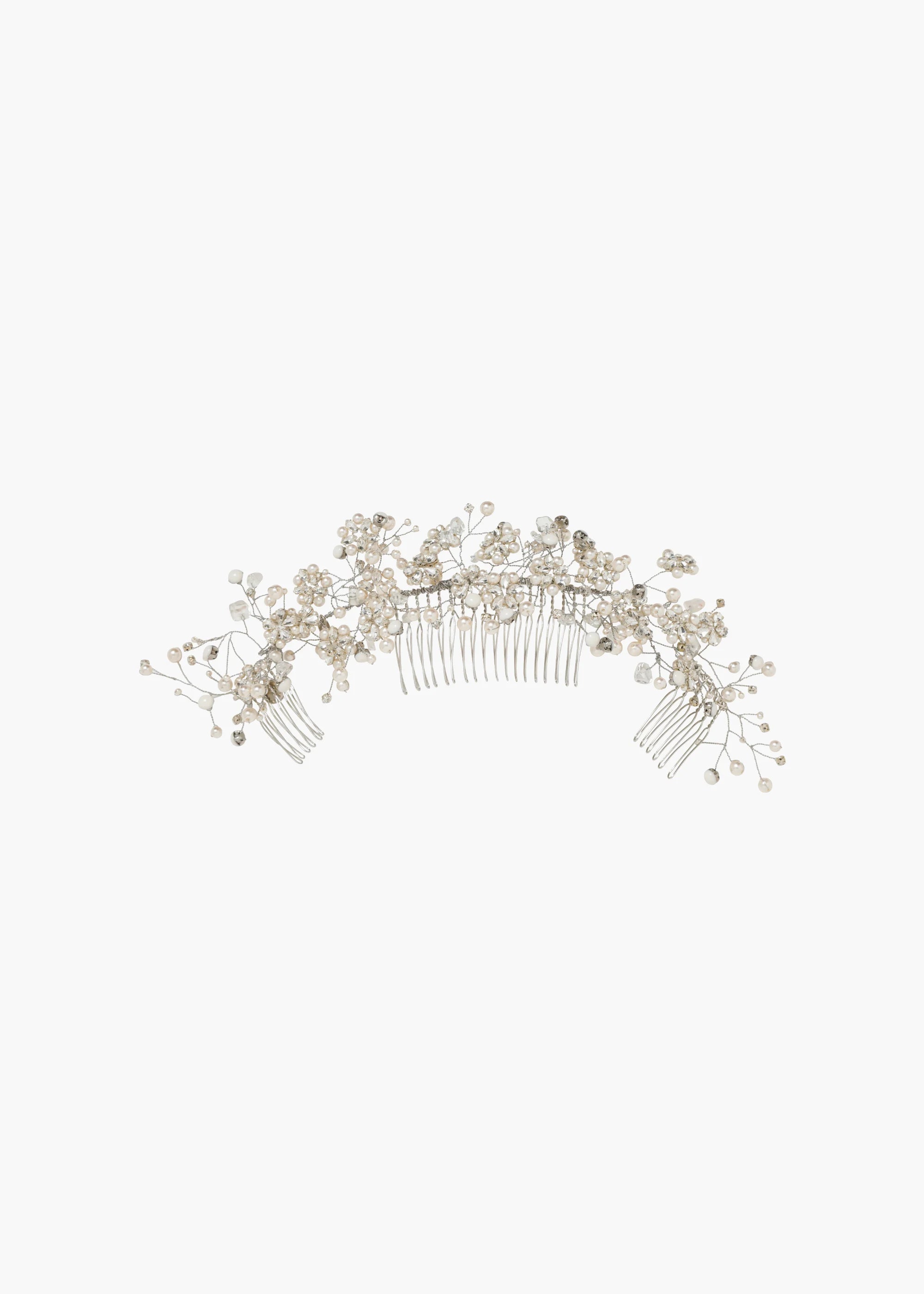 Crystal Pearl Hair Comb - Elegant Bridal Hair Accessory for Weddings & Special Occasions