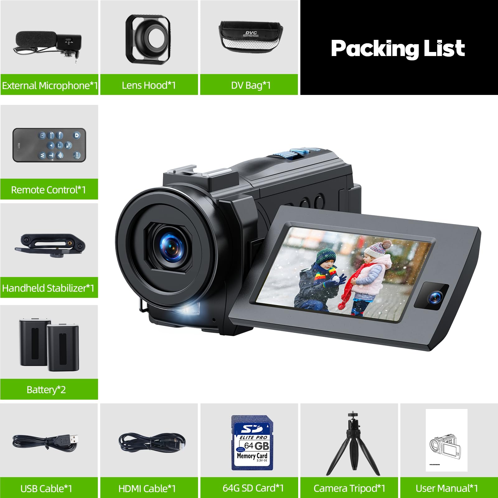 HOTPEAK 5K Dual Lens WiFi Video Camera with IR Night Vision - 3