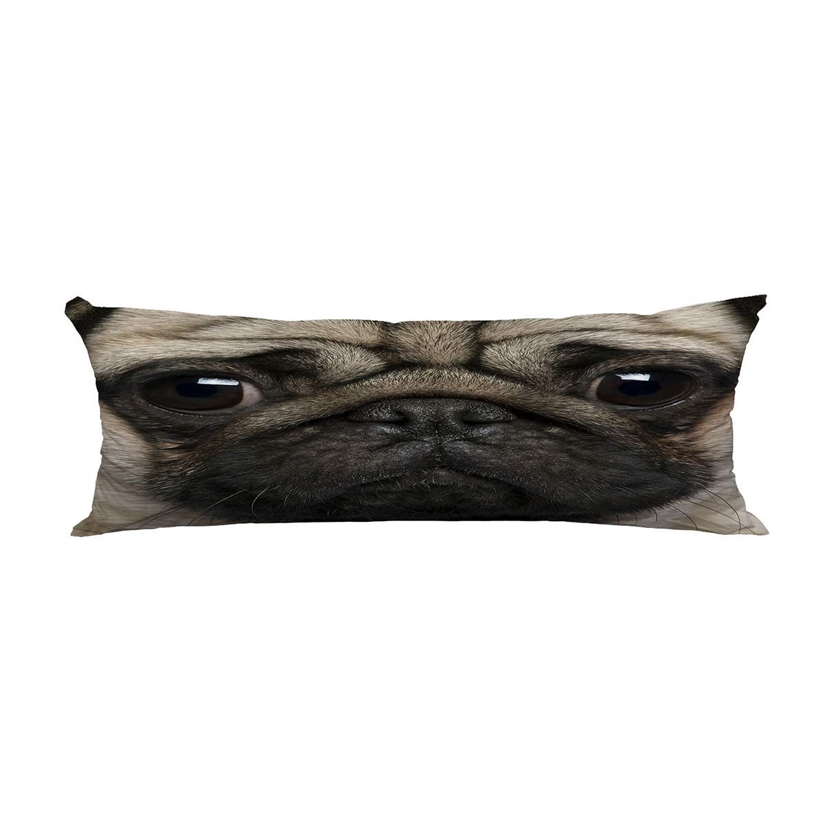 ABPHQTO Close Up Pug 2 Years Old Body Pillow Cover - 20x60 Inch Soft Pillowcase Protector for Couch, Bed & Sofa - Perfect for Dog Lovers & Home Decor