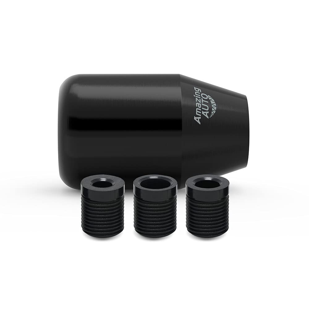 Black 6-Speed Weighted Manual & Automatic Shifter Knob with 3 Adapters - Universal Fit for Most Manual & Automatic Cars - Perfect for Racing, Daily Driving & Car Customization