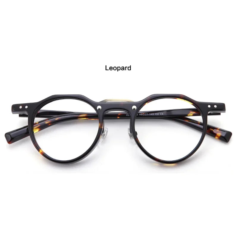 Stylish Aror Unisex Full Rim Flat Top Oval Double Bridge Acetate & Titanium Eyeglasses 56498 - Perfect for Work, Reading, and Fashion Accessories