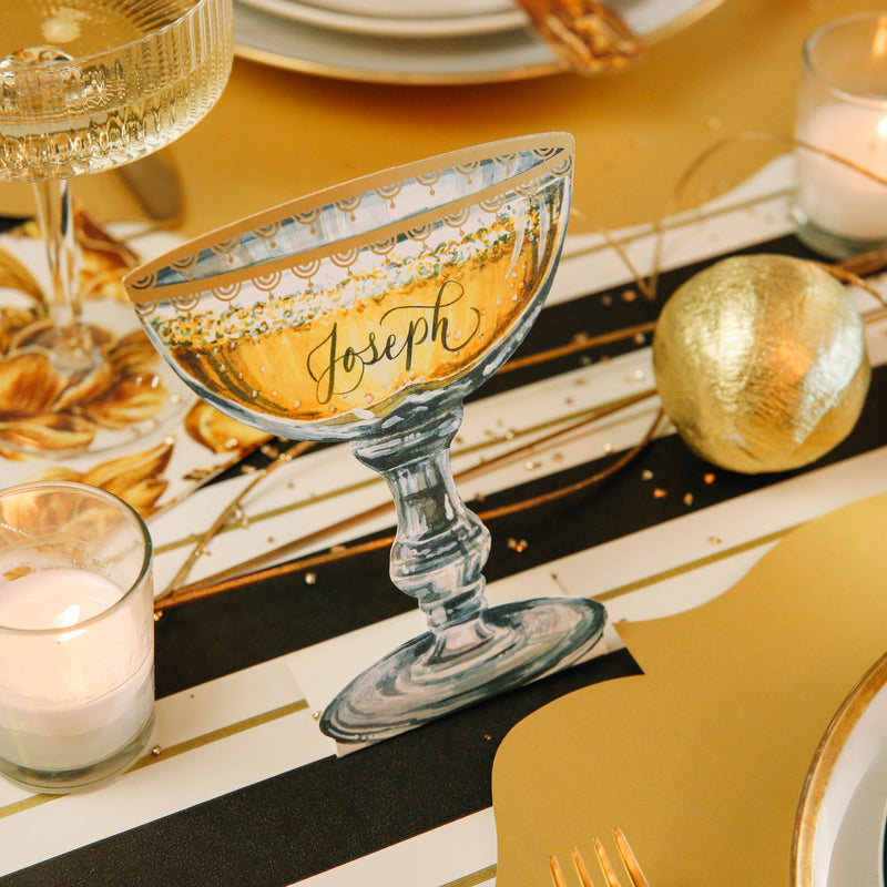 Elegant Champagne Coupe Place Card Holders - Wedding Table Name Card Holders for Bridal Shower, Anniversary & Formal Events - Perfect for Wedding Seating Cards, Place Settings & Party Decorations