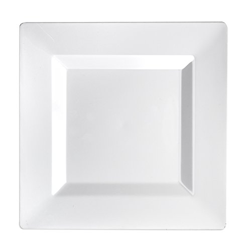 280-Pack White 8-inch Classic Square Party Plates - Durable Disposable Dinnerware for Weddings, Birthdays & Events