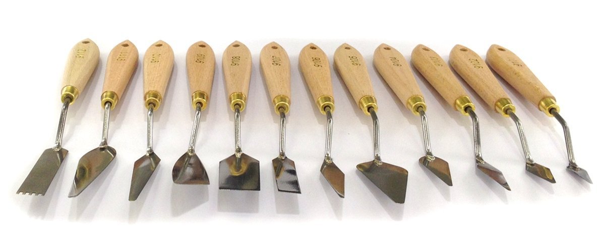 12-Piece Professional Artist Palette Knife Set - Stainless Steel Painting Tools for Oil & Acrylic - Perfect for Canvas Art, Texture Creation & Mixed Media Projects