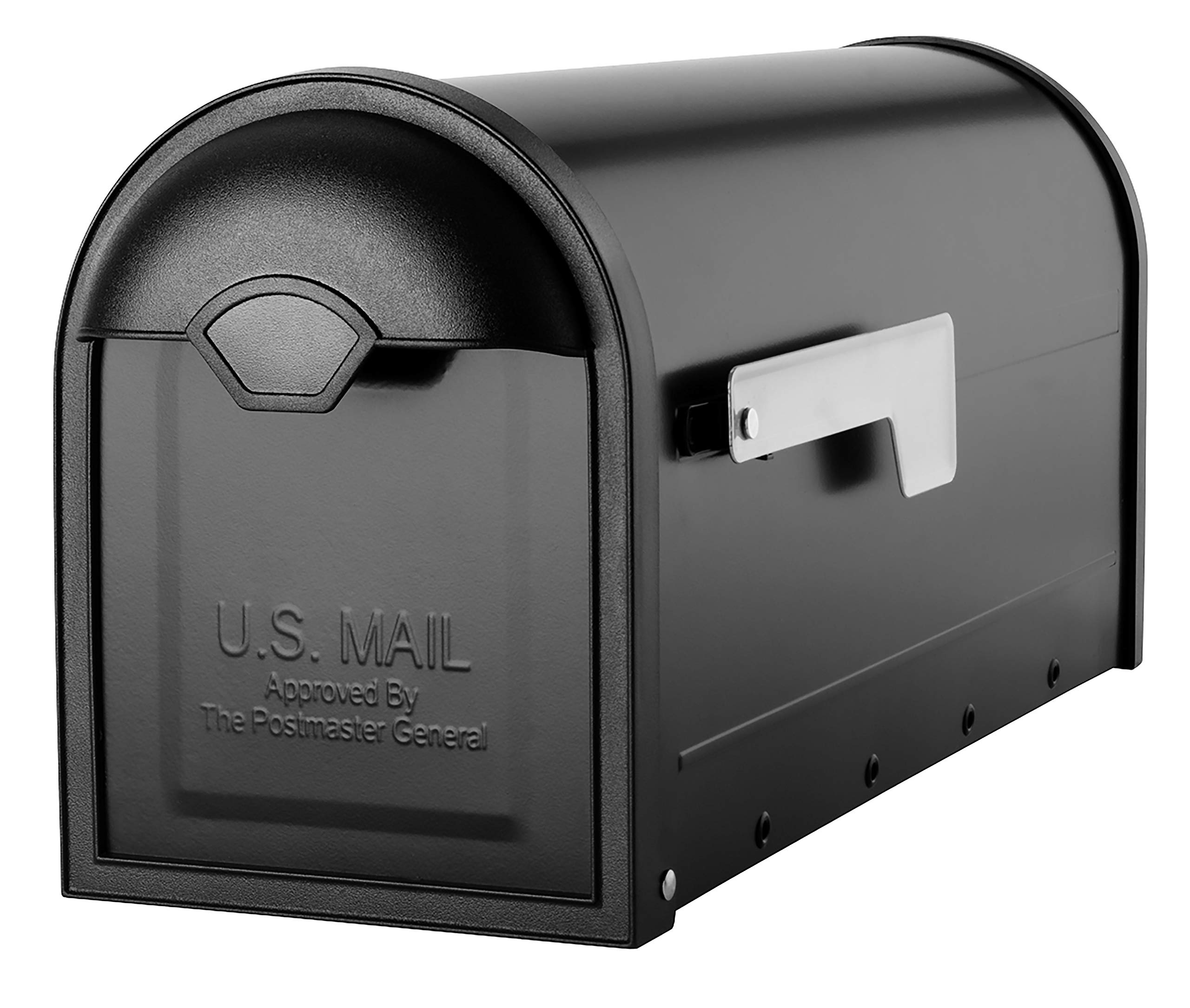 Winston Nickel Flag Post Mount Mailbox - Medium Black 8830B-10 | Durable Architectural Mailbox for Residential & Commercial Use | Perfect for Homes, Offices & Driveways