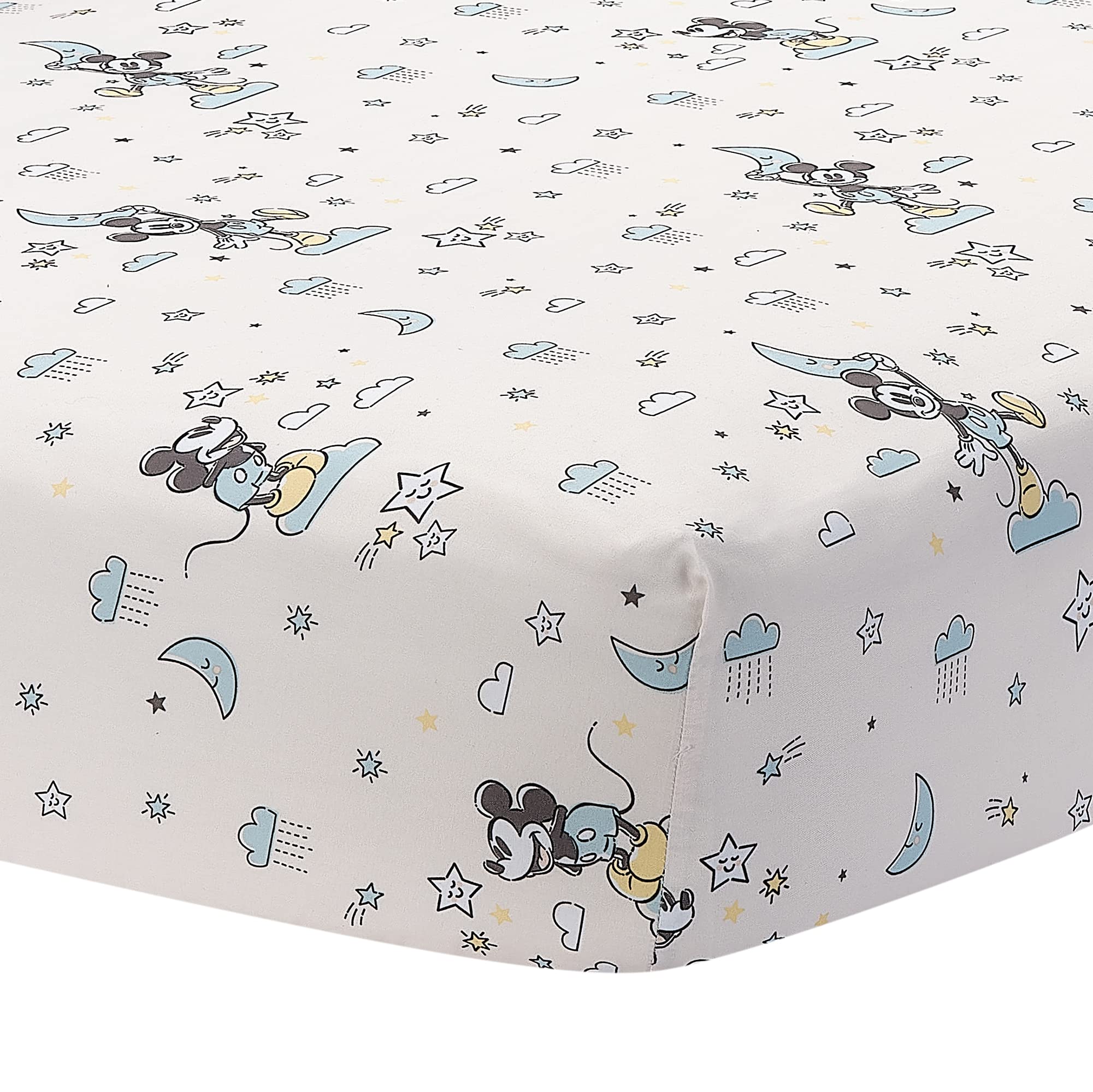 Disney Baby Moonlight Mickey Mouse 3-Piece Crib Bedding Set for Nursery | Soft & Cozy Lambs & Ivy Collection | Perfect for Newborns & Toddlers | Nursery Decor & Baby Shower Gift