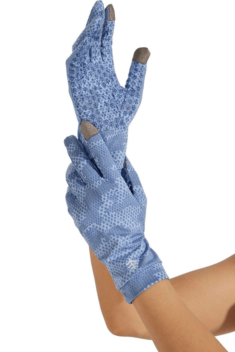 Unisex Gannett UV Protection Gloves - Moonlight Blue Camo Pattern | Sun Protection for Driving, Golf & Outdoor Activities