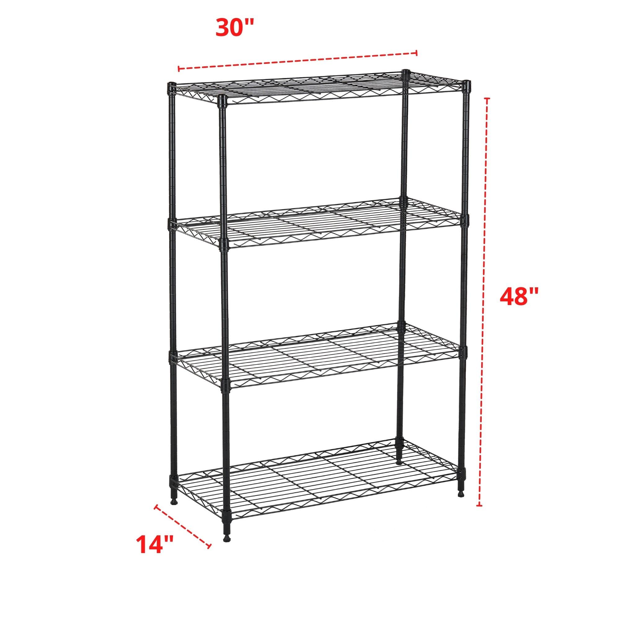 4-Tier Heavy Duty Metal Wire Shelving Unit - 14