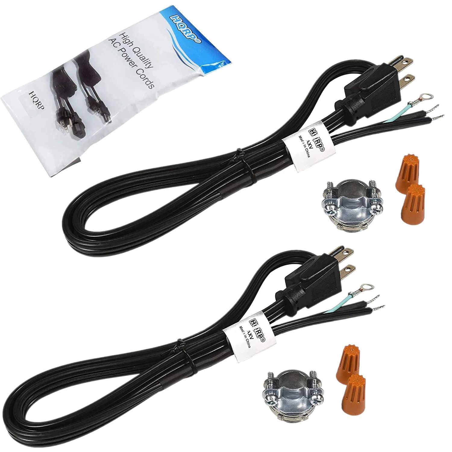 HQRP 2-Pack Garbage Disposal Power Cord Kits - Compatible with InSinkErator CRD-00 Replacement for Badger, Compact, Cover-Control-Plus, Essential, Excel, Select, Select Plus, Septic Assist, SupremeSS - Perfect for Kitchen Sink Installation & Waste Disposal System Repair